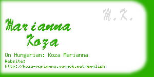 marianna koza business card